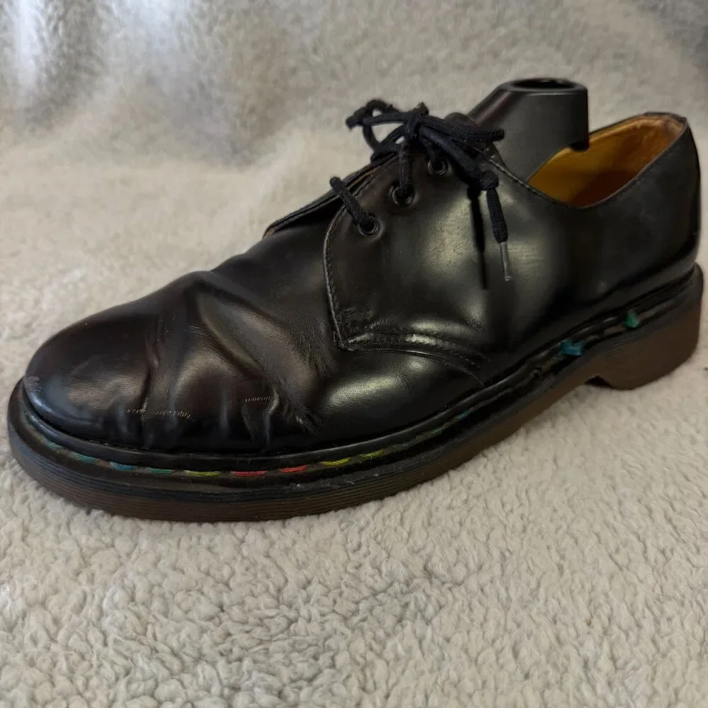DR MARTENS 1461  Oxford Shoes Mens 10 Black Leather Made in England Streetwear